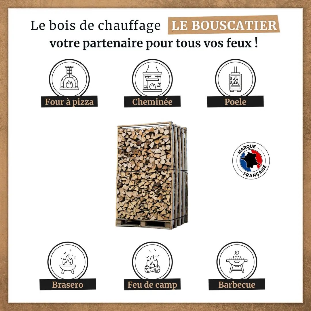 2, 1m3 = 3 stères en 30cm - Bois de Chauffage extra sec - chêne / hêtre / châtaignier