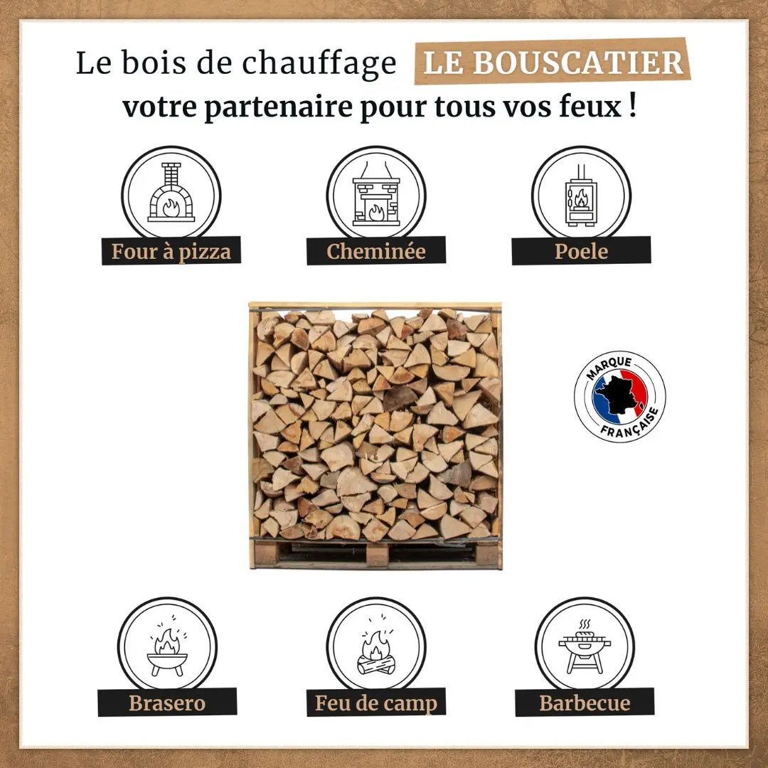 1m3 = 1, 5 stères en 30cm-Bois de Chauffage extra sec-chêne / hêtre / châtaignier