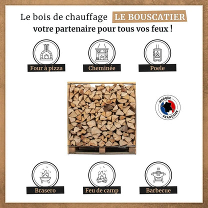 1m3 = 1, 5 stères en 30cm-Bois de Chauffage extra sec-chêne / hêtre / châtaignier