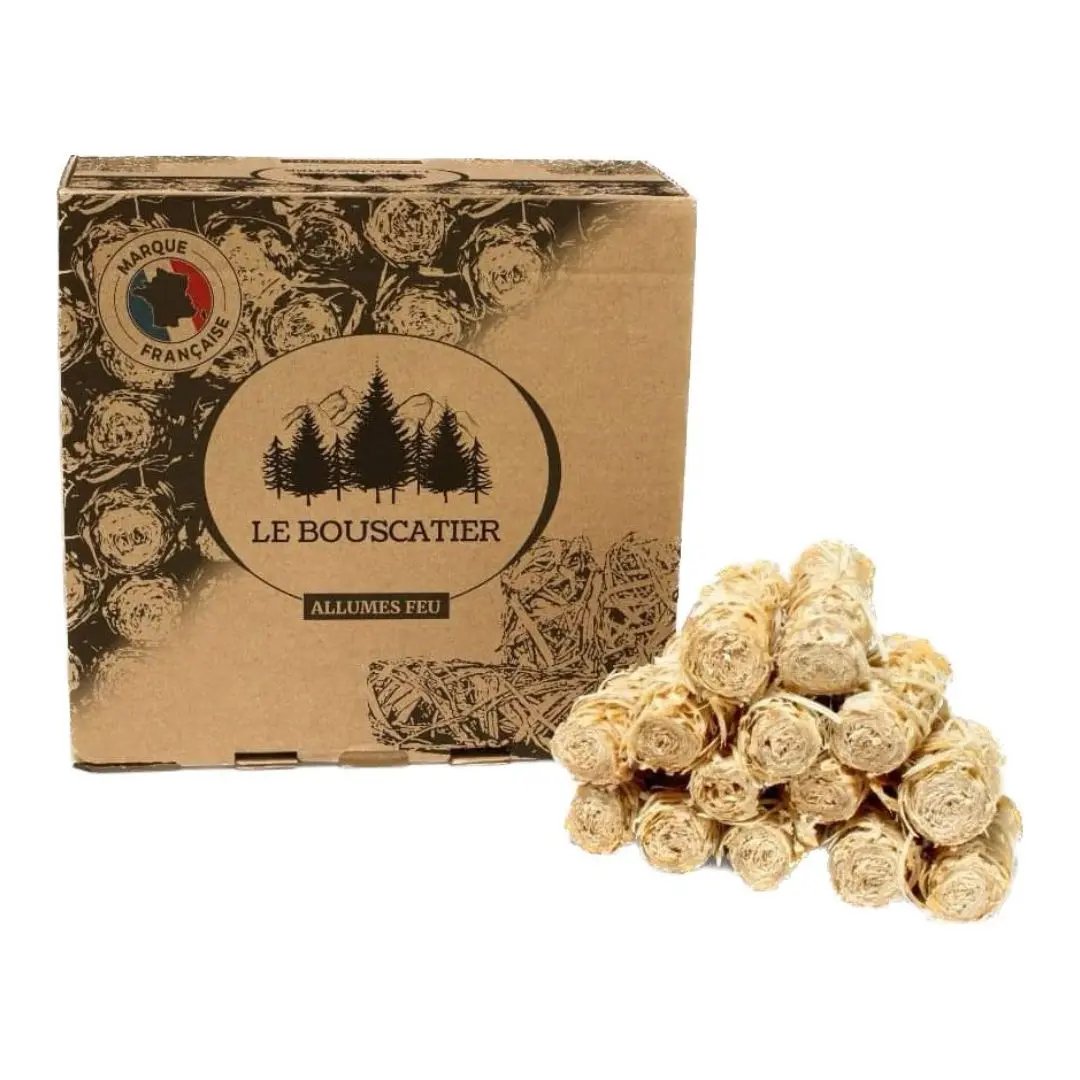 60/70u Allumes-feu en laine de Bois Le Bouscatier " Le bucheron provençal "