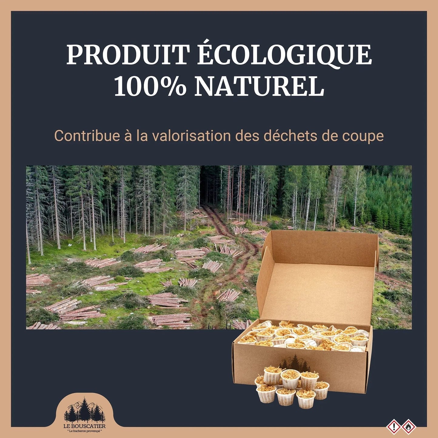 Cupcake Allumes-Feu Premium en Sciure de Bois pour Barbecue et Brasero