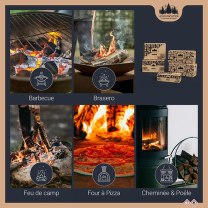 Cupcake Allumes-Feu Premium en Sciure de Bois pour Barbecue et Brasero