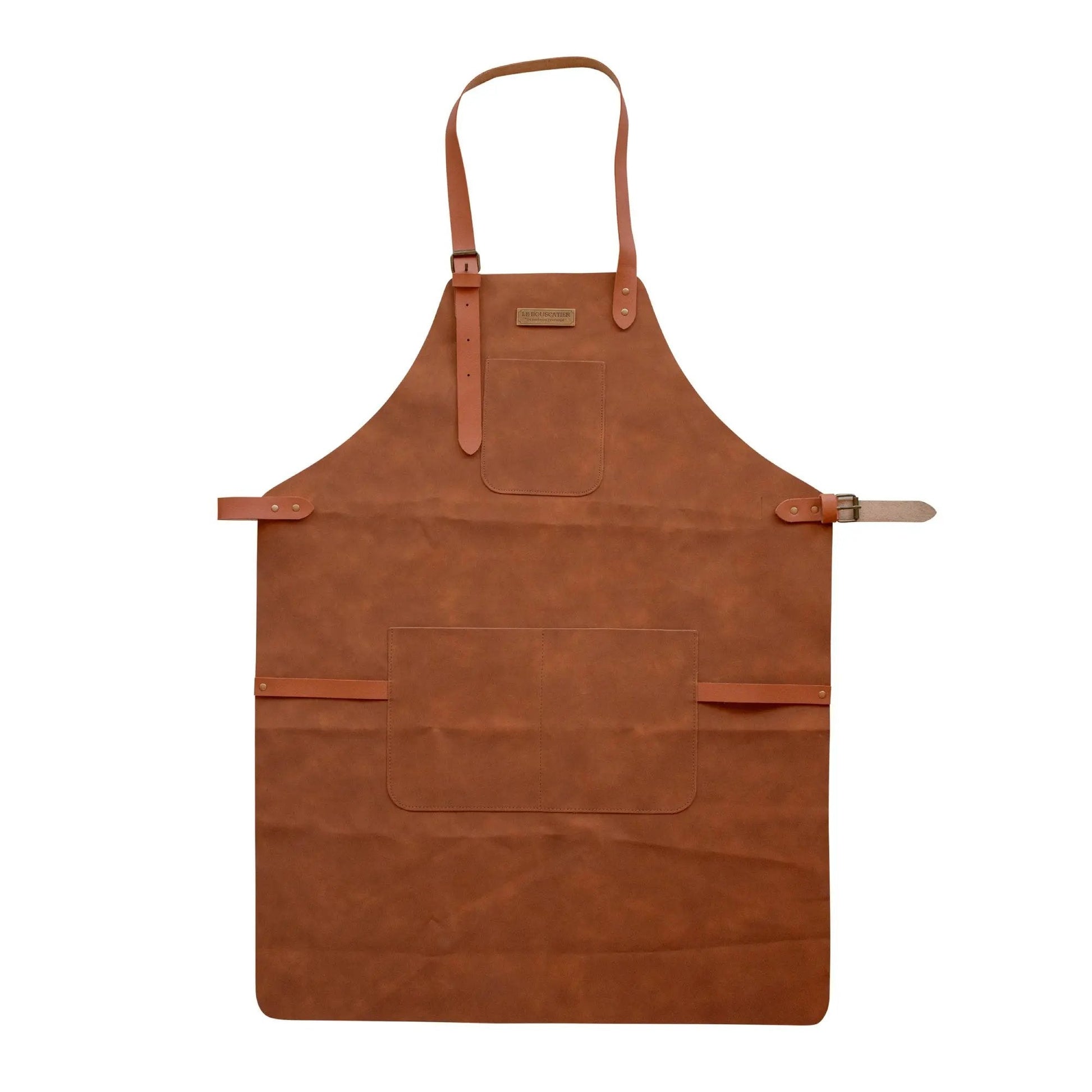 Tablier cuisine en cuir - Brasero, barbecue, cuisine extérieur intérieur Le Bouscatier " Le bucheron provençal "