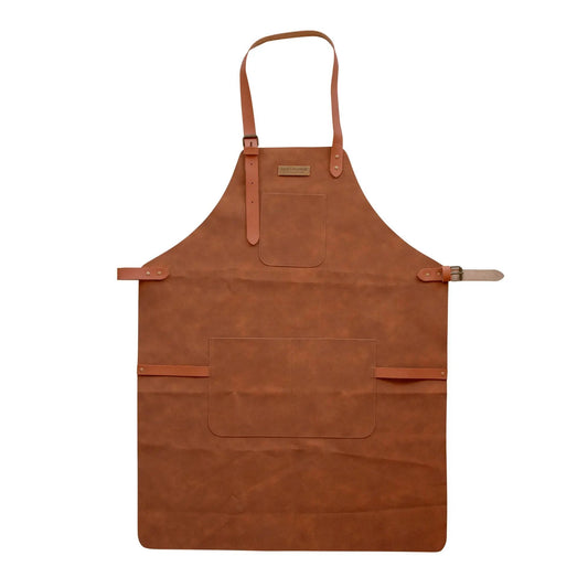 Tablier cuisine en cuir - Brasero, barbecue, cuisine extérieur intérieur Le Bouscatier " Le bucheron provençal "