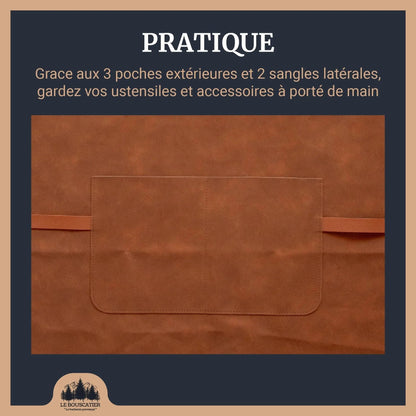 Tablier cuisine en cuir-Brasero, barbecue, cuisine extérieur intérieur