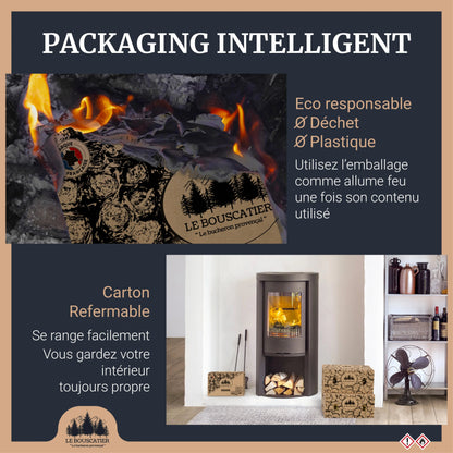 Allumes-feu en laine de bois pour barbecue et brasero