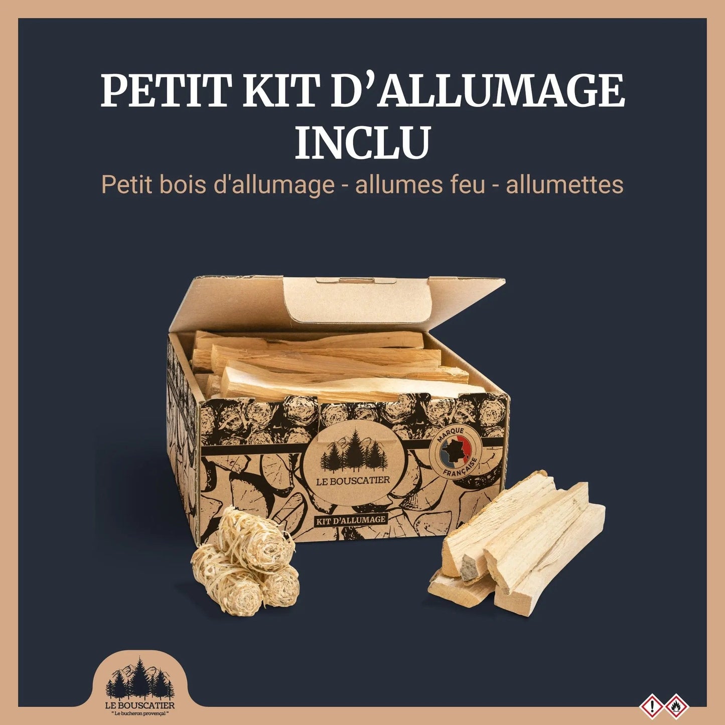 PACK-Brasero Lou Provençau + tablier + paire de gants + bois d'allumage + allume-feu