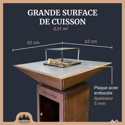 PACK-Brasero Lou Provençau + tablier + paire de gants + bois d'allumage + allume-feu