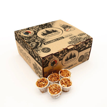 cupcake allumes-feu premium en sciure de bois pour barbecue et brasero Le Bouscatier " Le bucheron provençal "
