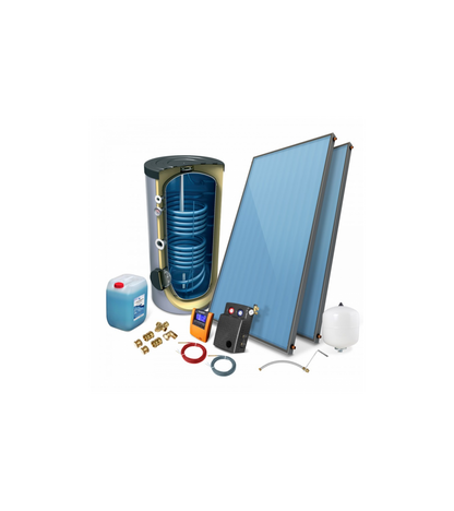 Kit chauffe-eau solaire 200 L, 2 cylindres complets