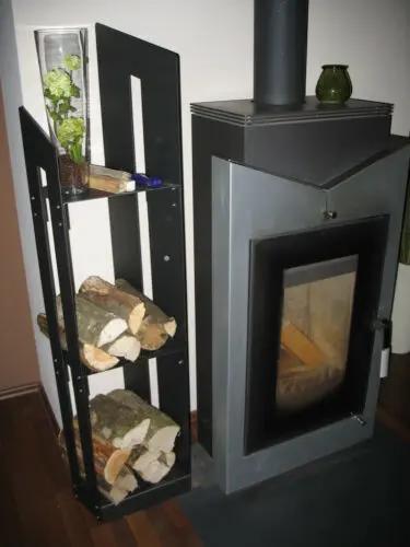 Étagère pour bois de cheminée